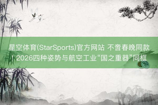 星空体育(StarSports)官方网站 不啻春晚同款! 2026四种姿势与航空工业“国之重器”同框