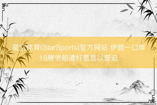 星空体育(StarSports)官方网站 伊朗一口岸16艘货船遭好意思以蹙迫