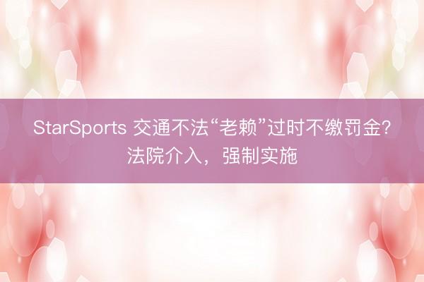 StarSports 交通不法“老赖”过时不缴罚金?法院介入,强制实施