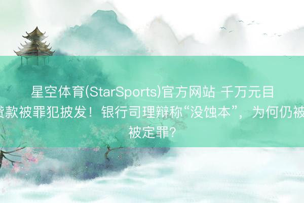 星空体育(StarSports)官方网站 千万元目的性贷款被罪犯披发！银行司理辩称“没蚀本”，为何仍被定罪？
