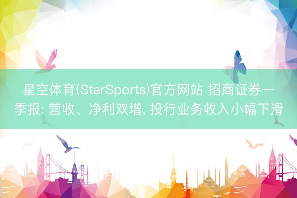 星空体育(StarSports)官方网站 招商证券一季报: 营收、净利双增， 投行业务收入小幅下滑