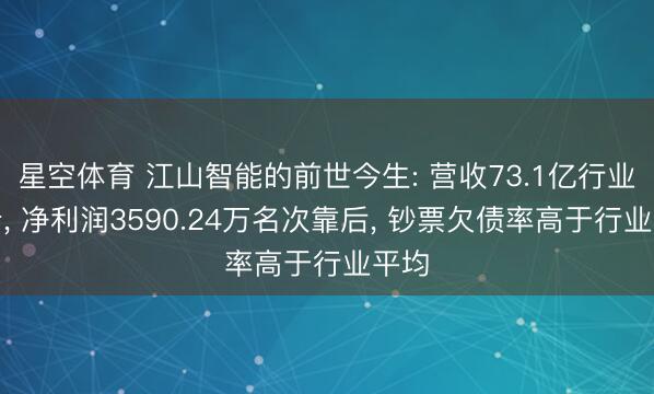 星空体育 江山智能的前世今生: 营收73.1亿行业第十， 净利润3590.24万名次靠后， 钞票欠债率高于行业平均