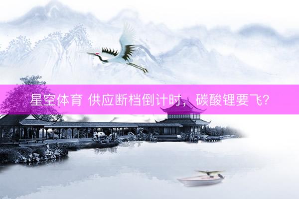 星空体育 供应断档倒计时，碳酸锂要飞？