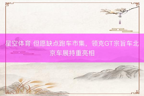 星空体育 但愿缺点跑车市集，领克GT宗旨车北京车展持重亮相